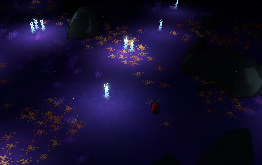 Night scene from Home is Not Far Away showing mood and environment